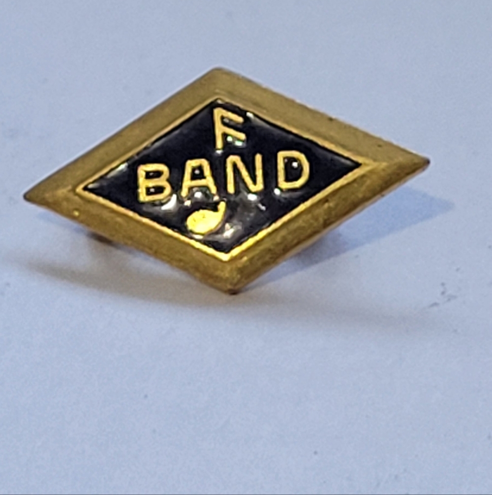 Gold and Blue Enameled F Band Pin